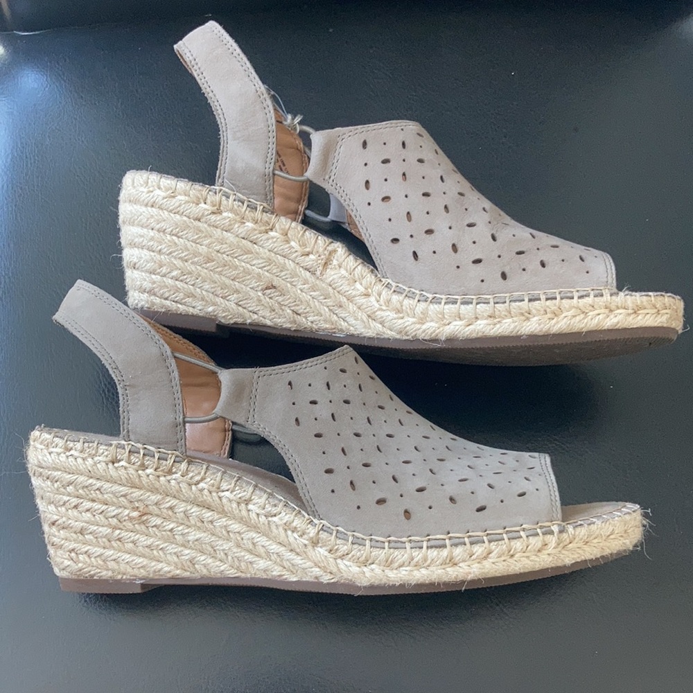 Clarks espadrille wedges 8.5